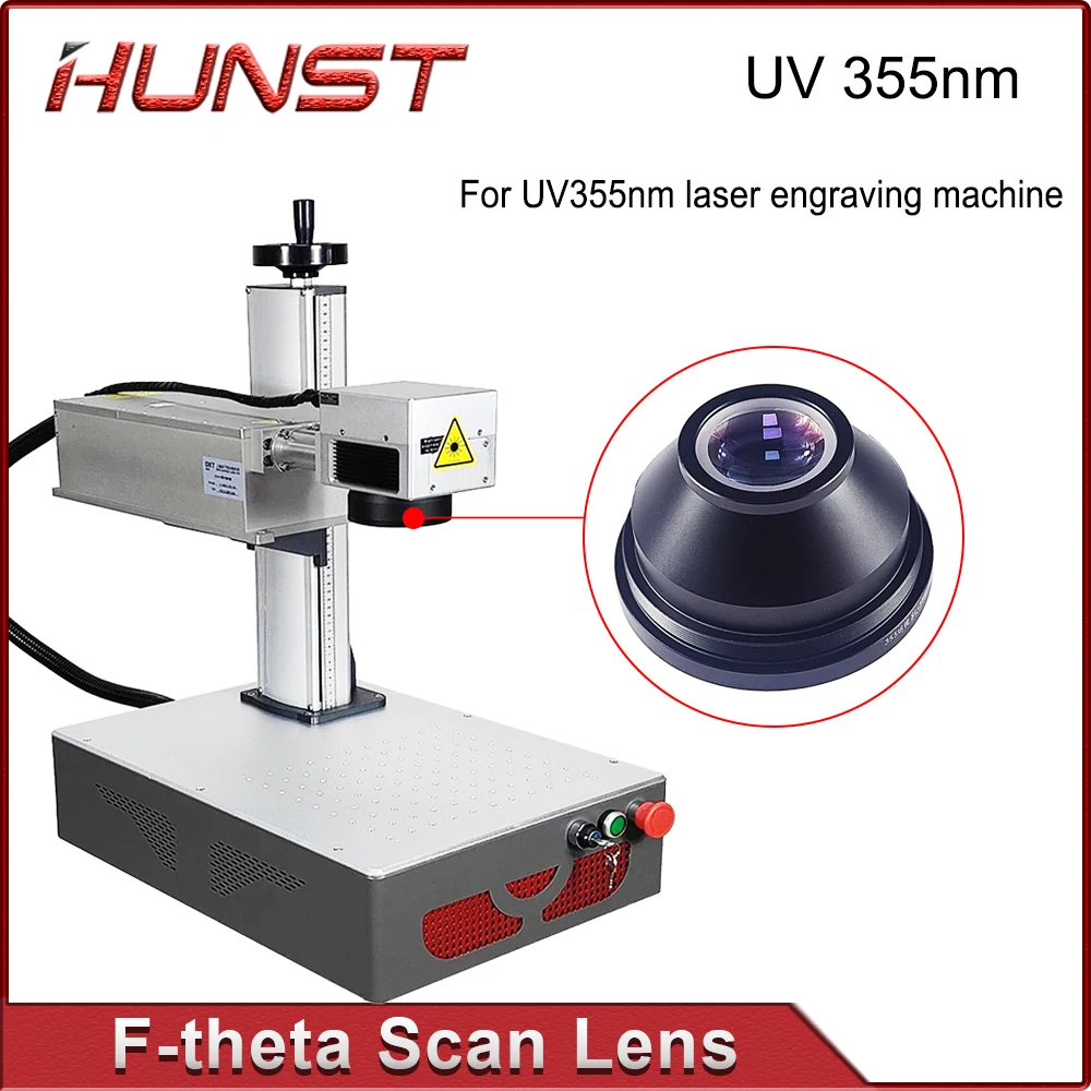 HUNST F-theta 투시 필드 렌즈, UV 레이저 마킹 기계 부품용, 355nm, 110x110-300x300mm