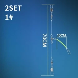 Premium Squid Fishing Leader Set - Carbon Line & Hooks (1 - rig  2set)