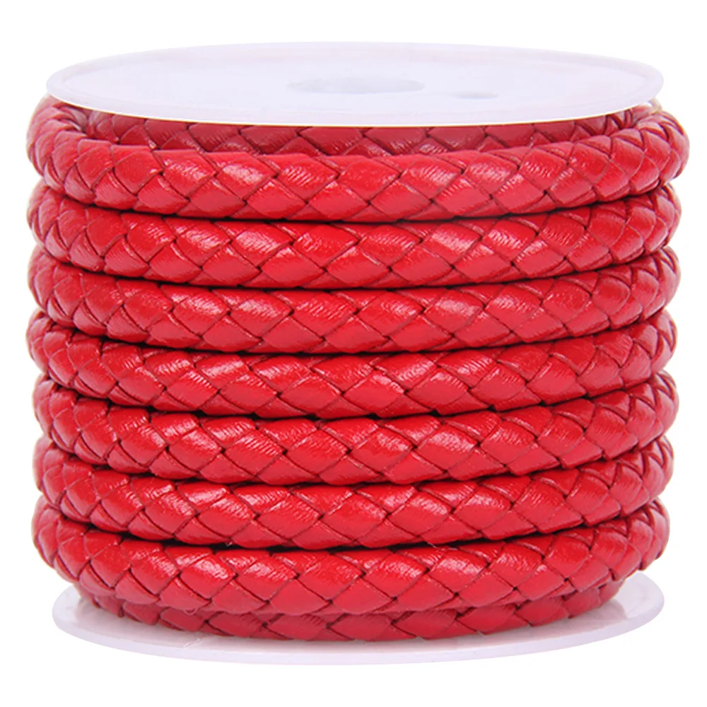 Bande De Cuir Tressé Brun 8 Mm - Longueur 0,4 M Pour Création De Bijoux Ou Bracelets