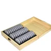 Pine Wood Coin Holder Coins Ring Wooden Storage Box 20/30/50/100pcs Coin Capsules Accommodate Collectible Commemorative Coin Box 4