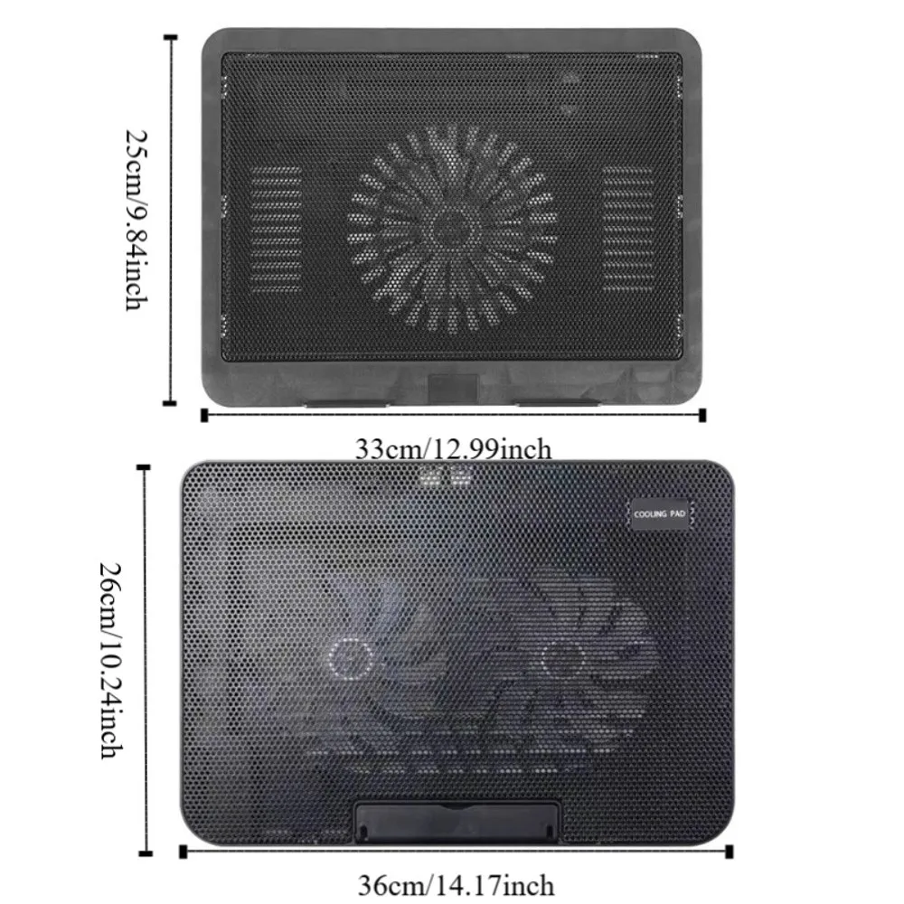 Premium Adjustable Laptop Cooling Pad with LED Lighting and Metal Mesh Design