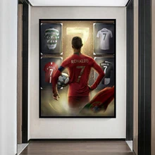 Canvas Painting Wall Art World Famous Star Ronaldo Posters and Prints Sportsmanship Painting Living Room Home Decoration