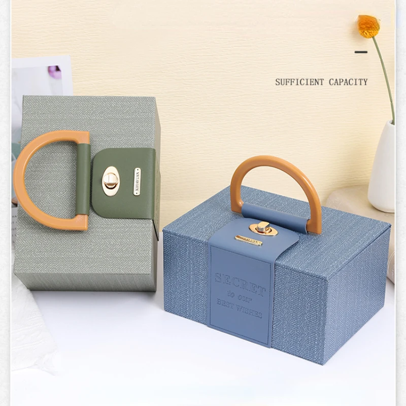 1 pcs Handheld Gift Box with PU Leather Wedding New Year Christmas