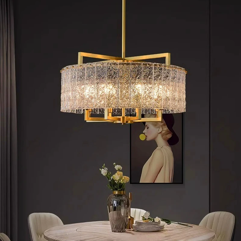 Round Brass Drum Chandelier