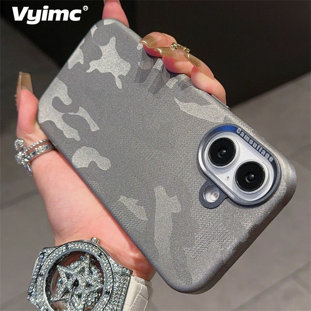 Camouflage Solid Color Bumper Phone Case with MagSafe and Wireless Charging Compatibility