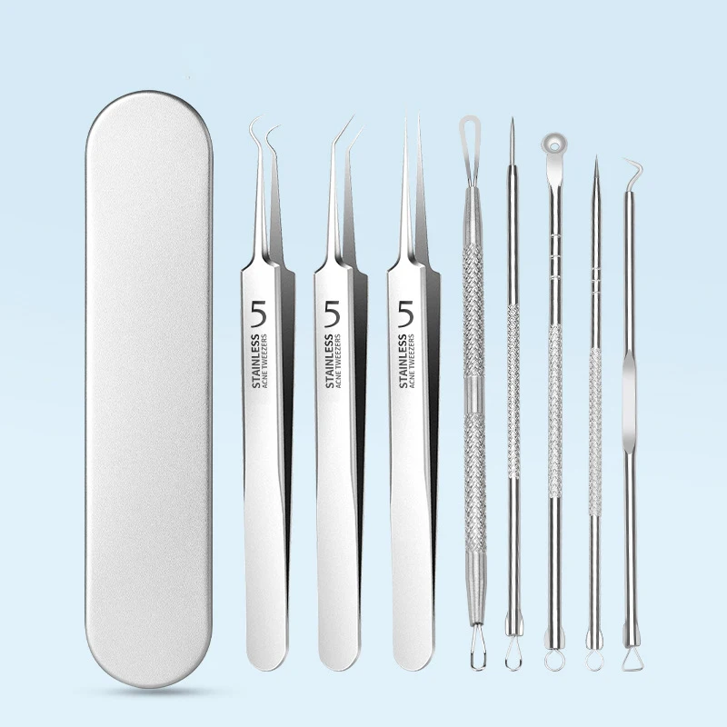 Blackhead Remover Squeeze Acne Needle Tweezers Alema Blackheads Cell Clip 5 Extractor Pimples Comedon Black Dots Nose Sebum Tool