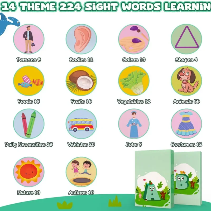 Little Dinosaur Learning Machine for Children, Talking Flash Card, English、Spanish、French Electronic Early Education Machine 5