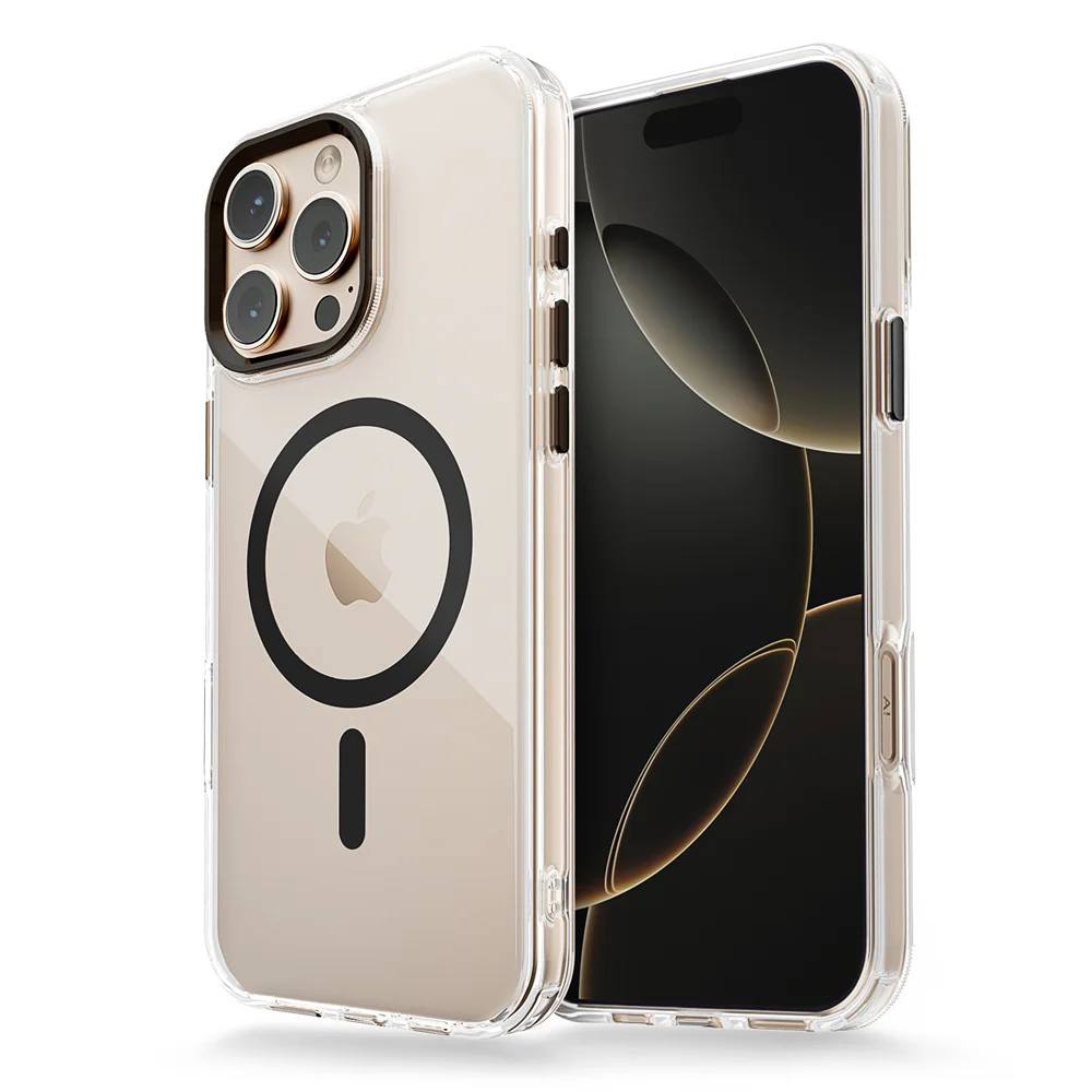 Luxury Magnetic Shockproof Phone Case with Magsafe Compatibility and Wireless Charging