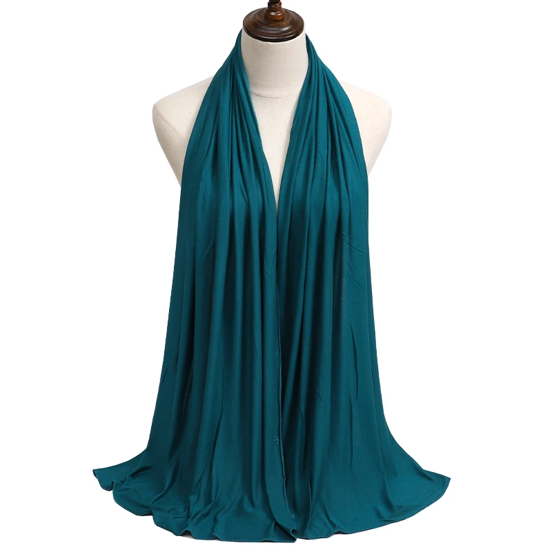 thumbnail image 1 of 2023 Nuevo pañuelo hijab de algodón modal, chal musulmán largo, turbante suave liso, pañuelo para la cabeza para mujer, diadema africana de 170 x 60 cm, 1 of 5