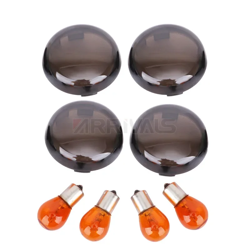 Motorcycle Smoke Signal Lens and Bulb Kit for Harley Sportster XL883 XL1200 X48 72 Dyna V-Rod VRod