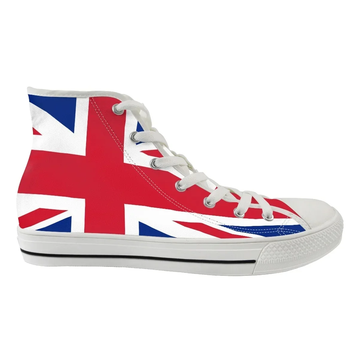 Christmas High Top Shoes American/England Flag Print Casual Men Flat Classic Jamaica/Haiti Flag Print Canvas Shoes