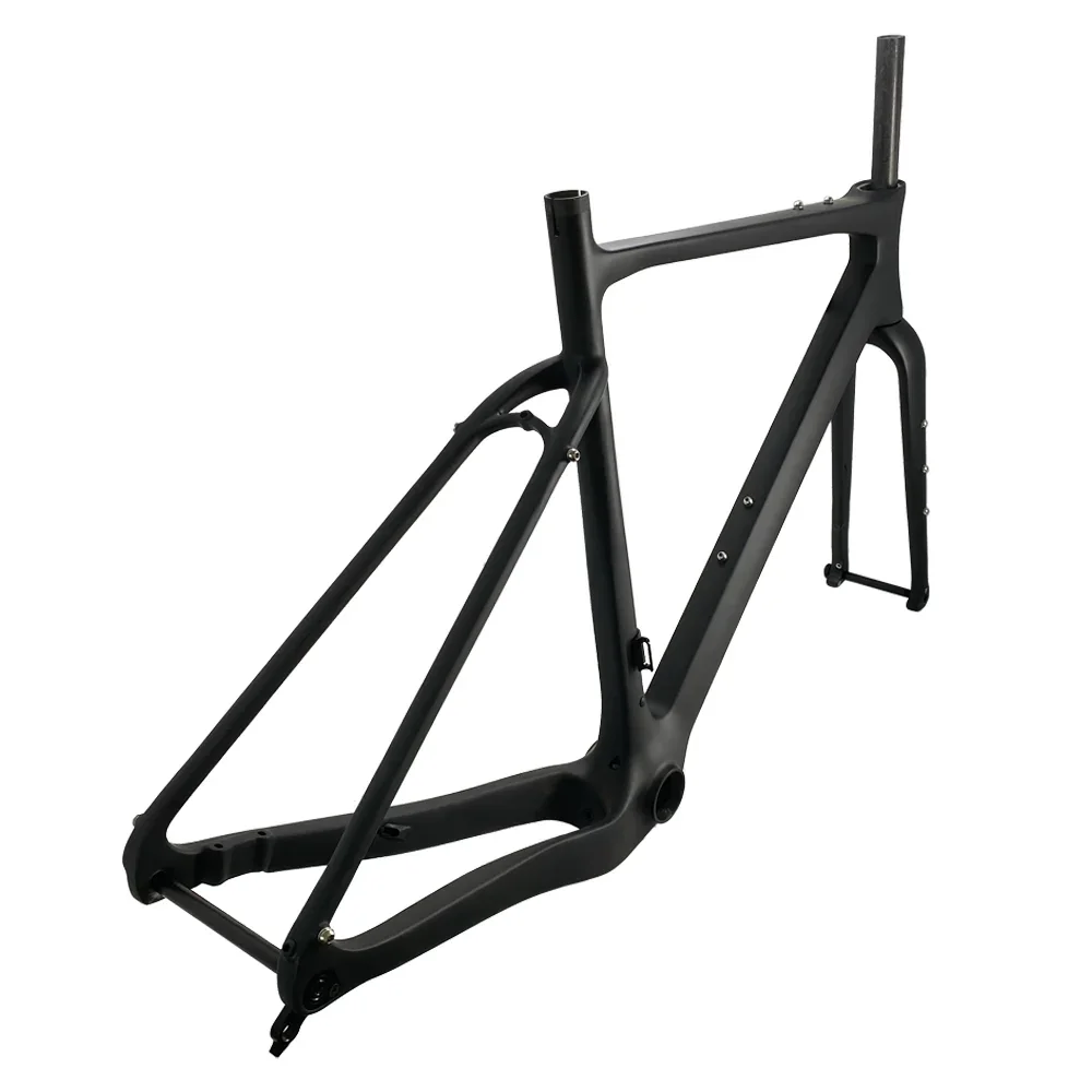 SR SUNTOUR GVX 도로 자전거 포크 700C 50mm 여행, EQ 시스템, 오프로드 자갈 서스펜션 포크 9 CW 탄소 자갈 프레임, 자갈 프레임, 디스크 자갈 프레임 세트, 자갈 포크, 자전거 핸들 바, 700C * 45C, BB386, 신제품