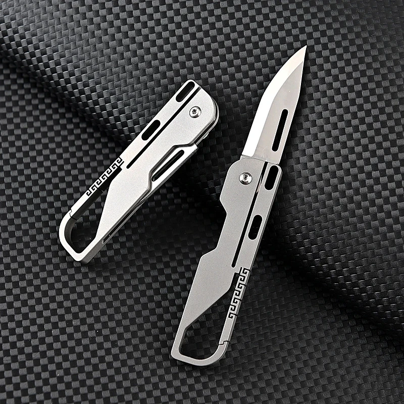 KeyUnity KK05 Mini couteau de poche en titane, petit couteau
