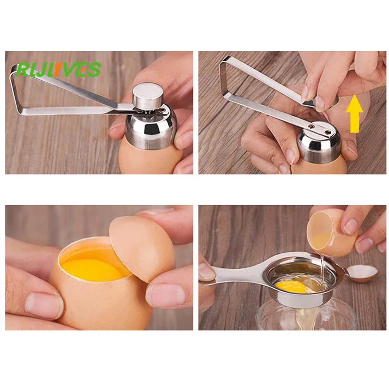 Egg Shell Scissors Stainless Steel Egg Topper Cutter Shell Opener Boiled Raw Open Creative Kitchen Tools