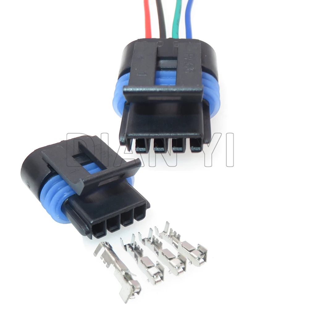 

1 Set 4 Way Starter Auto Intake Pressure Sensor Wire Cable Socket With Terminal 12162833 12162834 Car Waterproof Connector