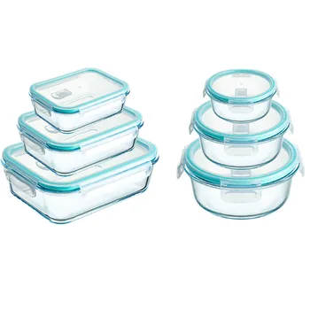 Boîte à lunch scellée en verre borosilicaté, chauffage au micro-ondes, bento scellé, réfrigérateur, congélateur, bols à soupe frais 1