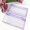 FOXYFOX Wholesale Empty Acrylic Eyelash Box Case Package for 12-25mm Lashes  Customize Logo Purple Square Packaging With tray 6