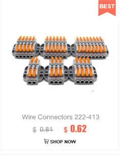 Wire Connector 222-412 2 Pin Splicing Terminal Blocks Led Strip Lighting Electric Quick Connectors Mini Conductor Rail Conector