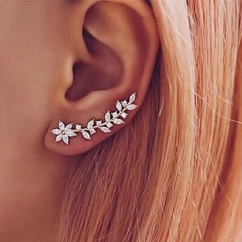 Orecchini a bottone con fiore orecchini in pietra di luna per donne Orecchini in argento sterling S925 gioielli in pietra di luna con fiori regali per bambine