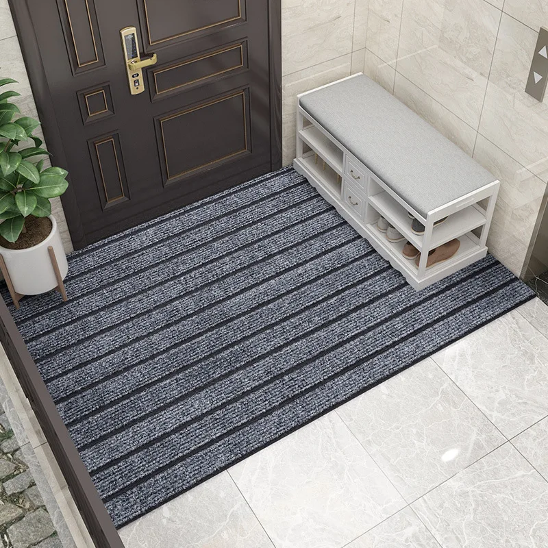 Eovna PVC Door Mats Indoor Waterproof Ant-Slip Bathroom Carpet Rugs Blue  Gray Striped Rectangel Hallway Entrance Doormat - AliExpress