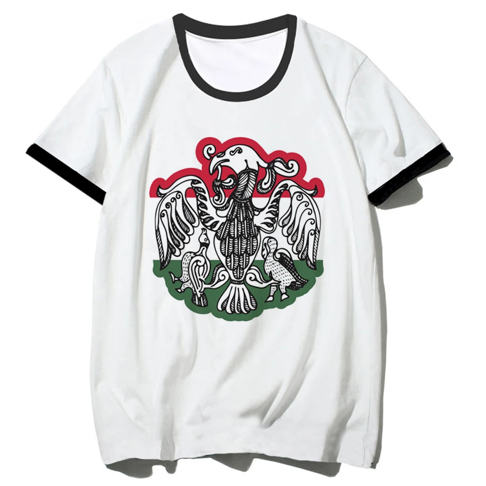 

Hungary t-shirts women Y2K designer graphic Tee female y2k anime Japanese clothes