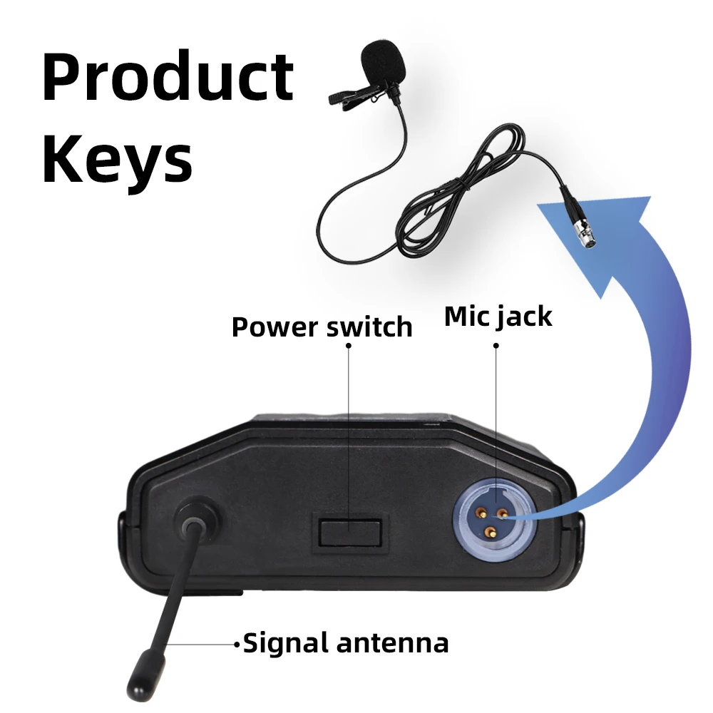Wireless Lavalier Microphone G-MARK GLXD4 UHF Professional Headset Clip Mic Bodypack Frequency Adjustable 50M For Party Show