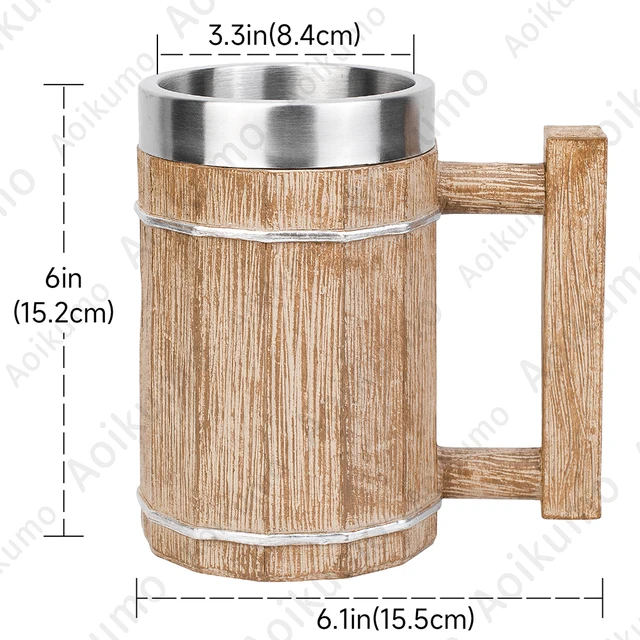 Chope à Bière Isotherme Ideus - Acier Inoxydable 710ml/1000ml - Double Paroi - Grande Poignée - Garde Le Froid 5h/le Chaud 1h - Noir