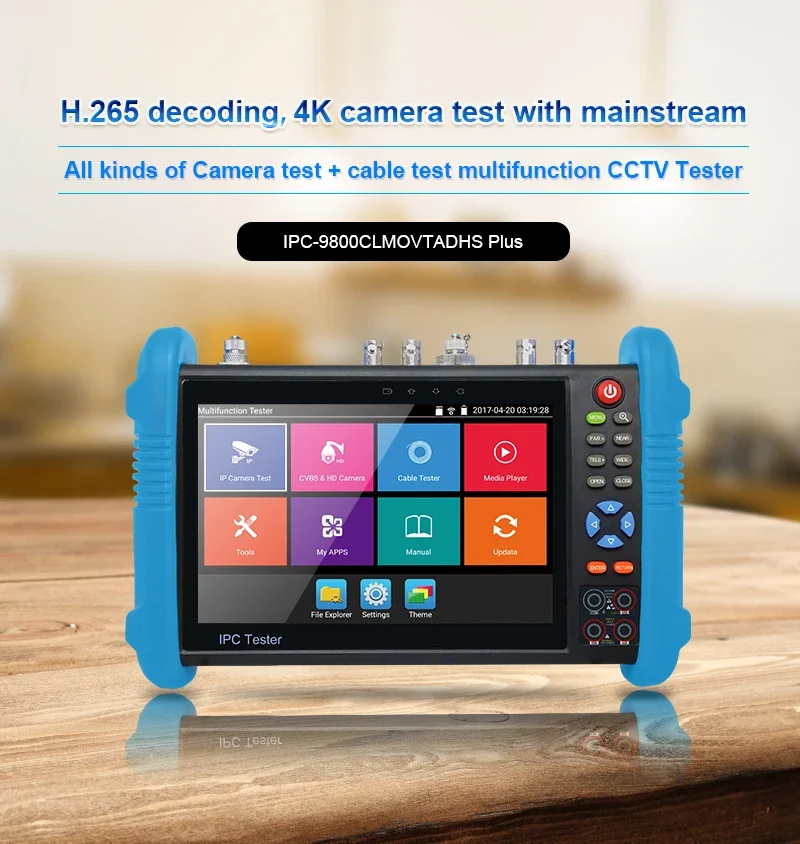 Upgraded IPC-9800 CLMOVTADHS-Pro IPC CCTV Tester 8MP AHD CVI TVI Camera 8K H.265 IP Camera Tester 7'' IPS Screen VGA Input cctv camera tester