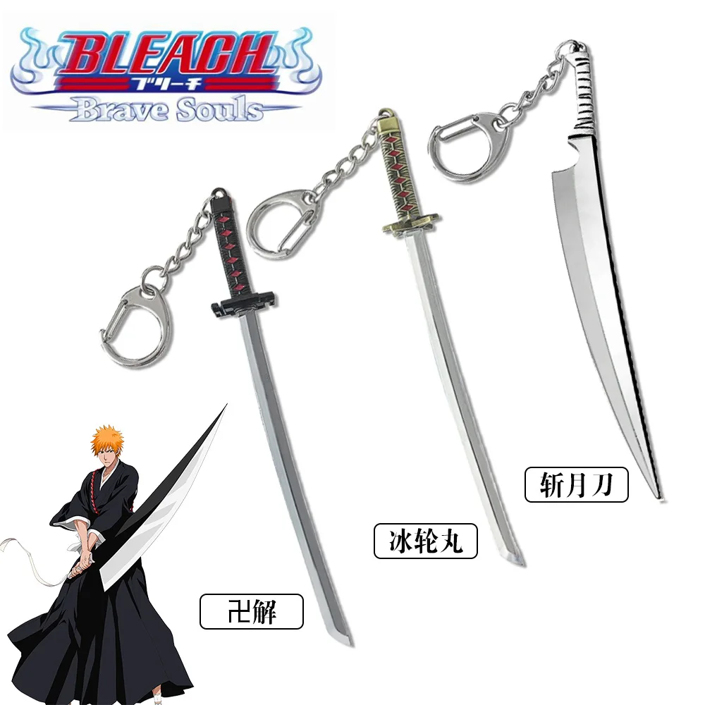 Anime Bleach Kurosaki Ichigo Zangetsu Sword Keychain Tensa Zangetsu