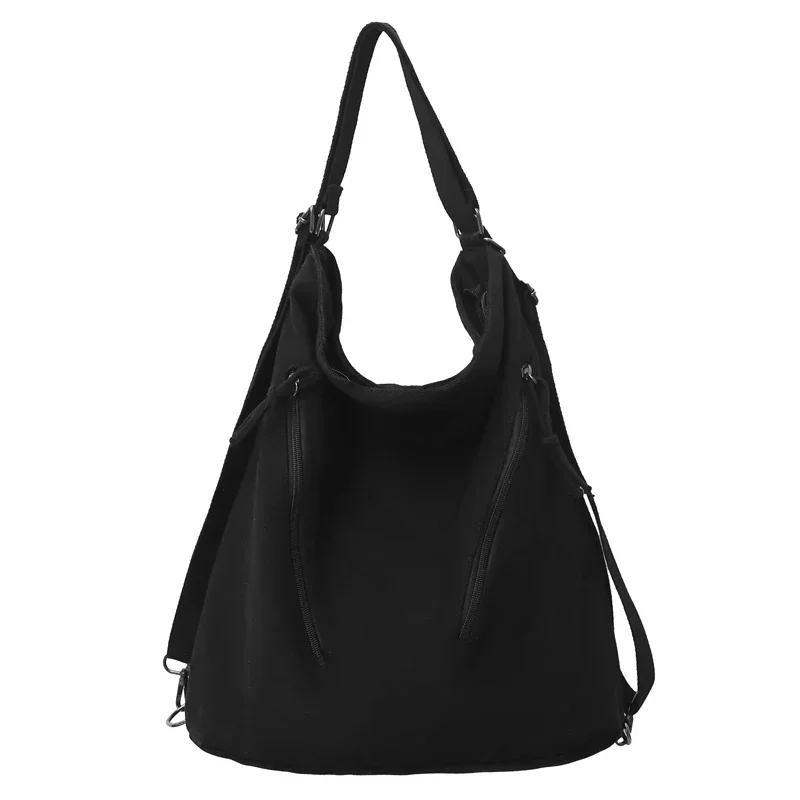 thumbnail image 1 of Bolsos de mano informales de lona de alta capacidad con cremallera para mujer 2024, bolsos de hombro para mujer en oferta para jóvenes de color sólido, 1 of 5