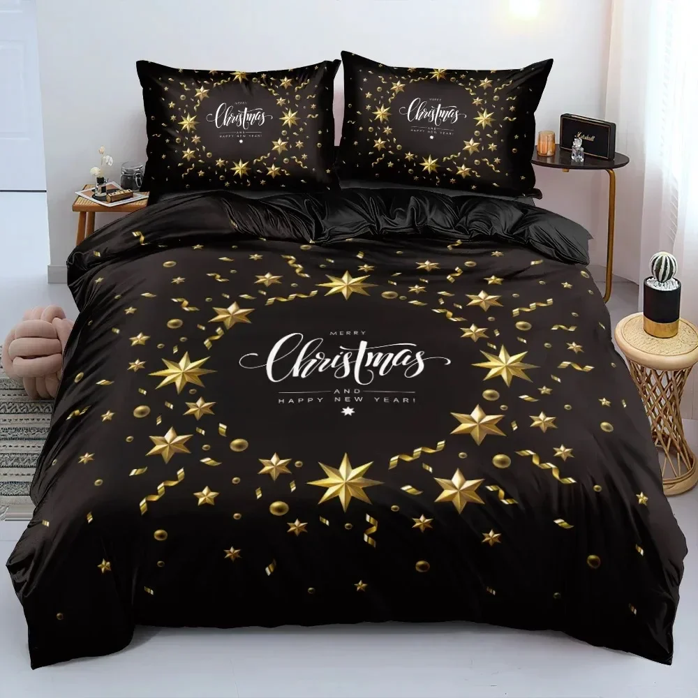 Christmas Tree Star Bedding Set Duvet Cover Bedroom Comforter Covers Single Twin King Size Quilt Cover Home Textile