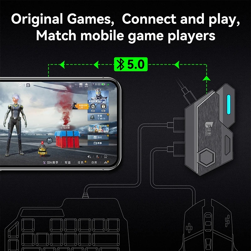 PUBG   Ƽ Ʈѷ  е,   Ű  콺 , ȵ̵  iOS, 13.4 ̸ ޴, 5 in 1
