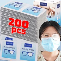 100/200Pcs/Box Glasses Cleaner Wet Wipe Disposable Anti Fog Misting Dust Remover Cleaning Lens Wipes Sunglasses Phone Screen 2