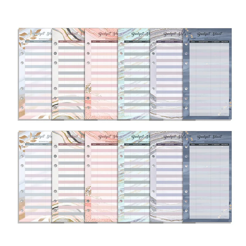 Budget Binder Sheets A6 Binder Stickers for Pockets Daily Budget Record Notes Binder Papers Category Sticker Labels 5