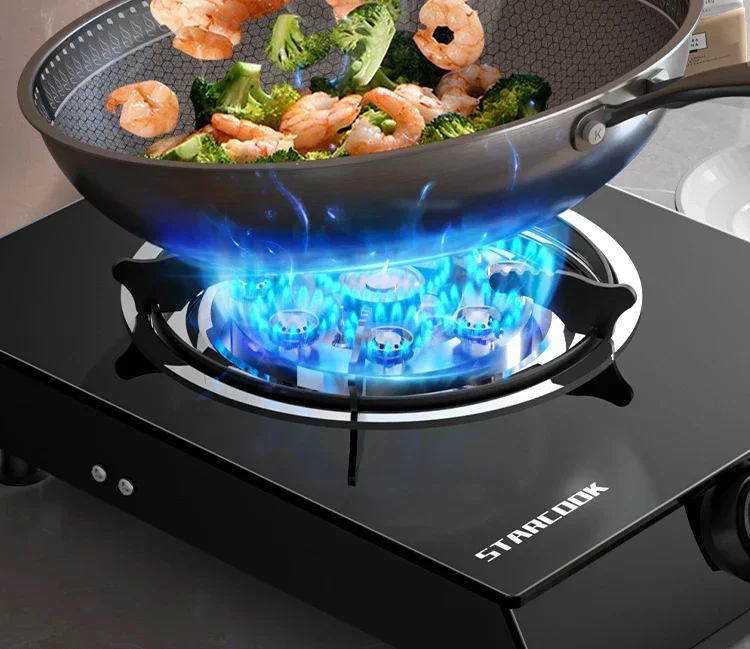 STARCOOK Gas Stove for Home Use with Powerful Liquid Propane Burner and Single Natural Gas Burner A