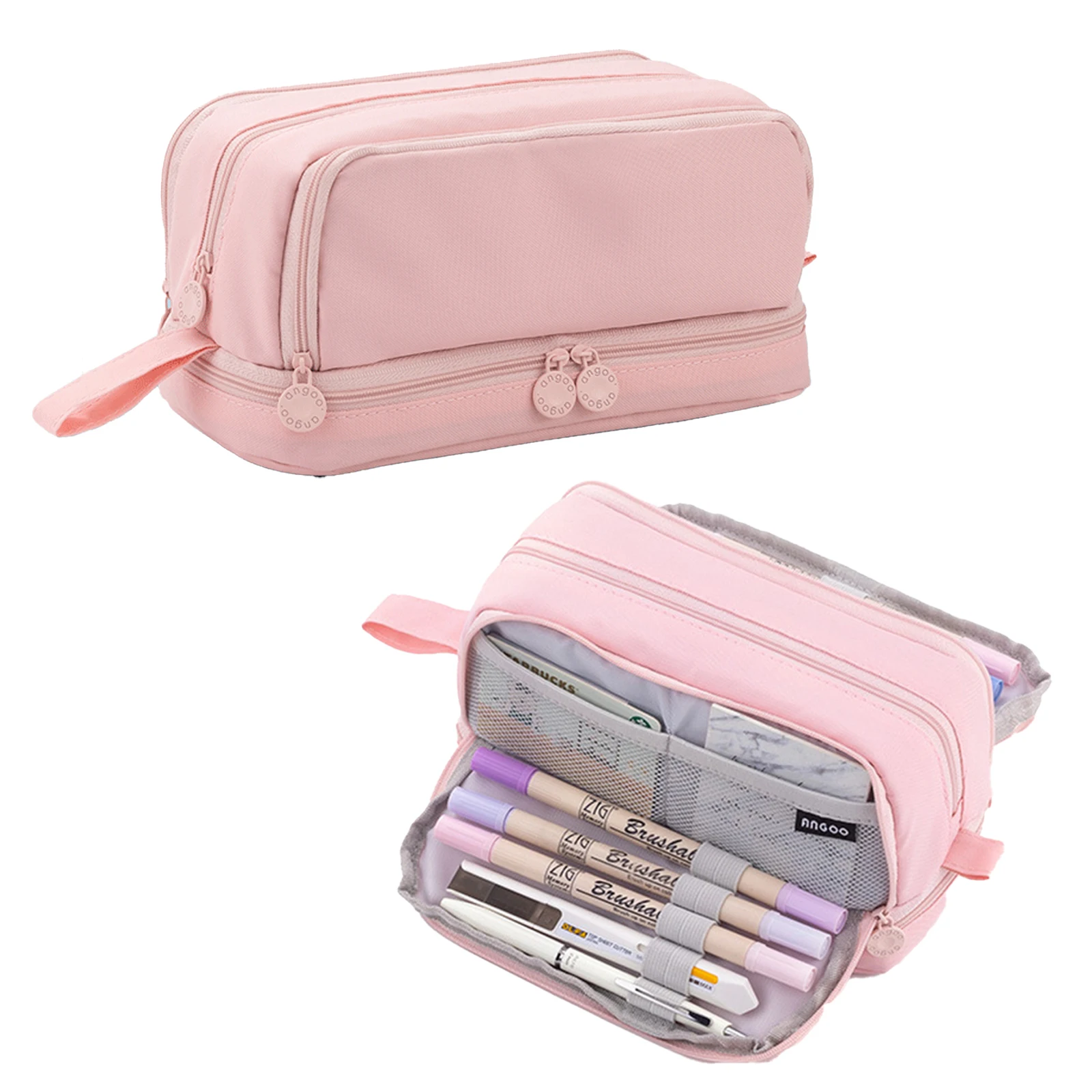 Pencil Pouch, Large Stationery Storage Holder Makeup Bag with 3  Compartment