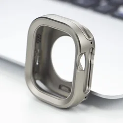 Premium Metal Protective Cover for Apple Watch - Sleek Bumper Frame Shell (Ti)