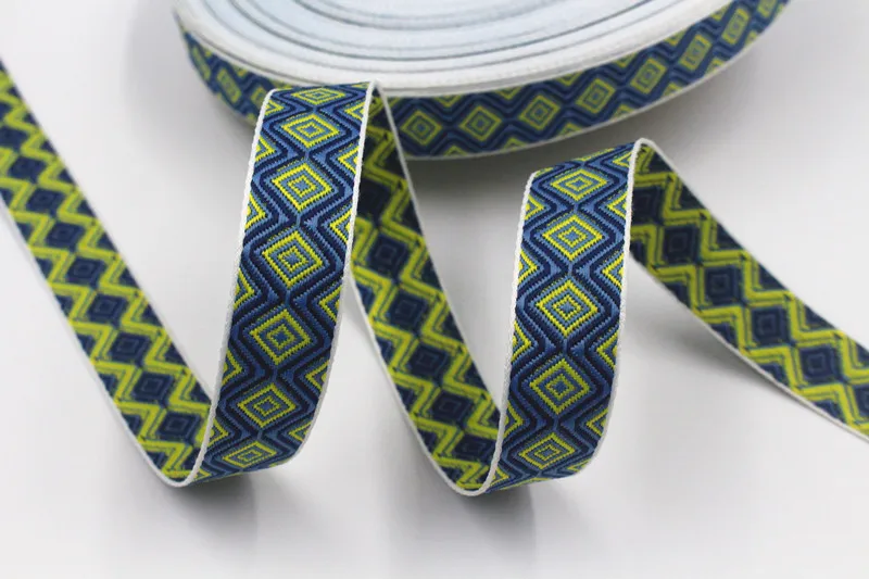 5 Yards 0.78 Inch 20MM Hundreds Styles Geometric Woven Jacquard Embroidered Ribbons DIY Apparel Wrapping Trim Sewing Accessories