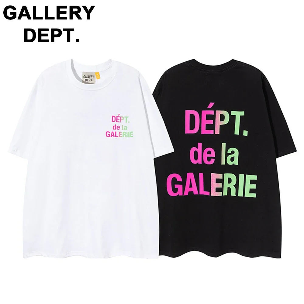

Summer GALLERY DEPT T-shirt Loose Movement Tees Hip hop Men's and Women's 100% cotton Oversized short sleeve T-Shirts