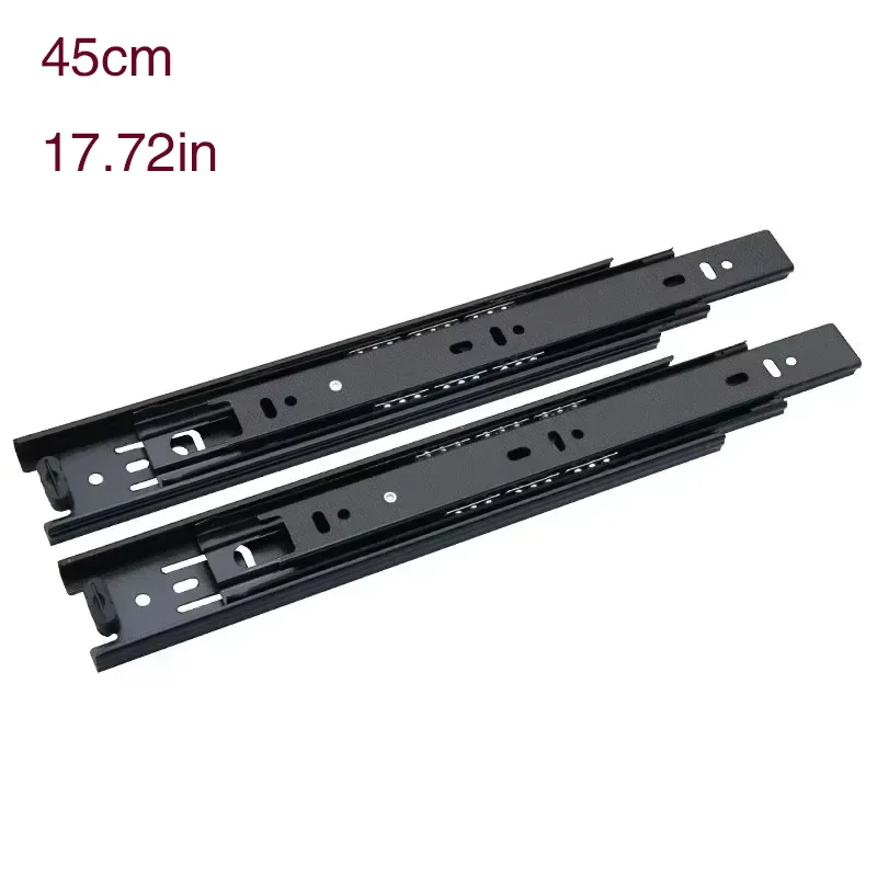 Ultra-Narrow Steel Drawer Slides with Three-Section Ball Bearings (1 Pair, 8-22 Inches)