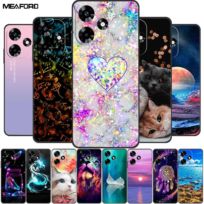 Per Infinix Hot 30 Free Fire Case X6831 Lovely Silicone Soft Painted Cats Capa Per Infinix Hot30 Free Fire Cover 6.78 ''Fundas
