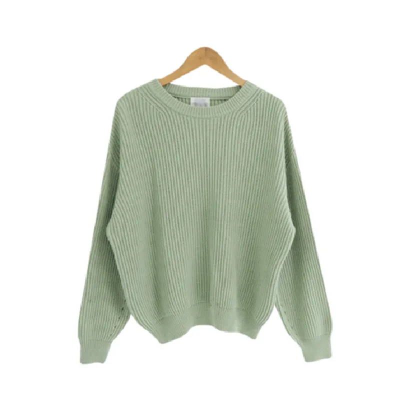 woolen sweater 2021 Autumn Winter Women Pullover Sweaters Female Knitted O-Neck Solid Concise Loose Elegant Office Lady Casual All Match Tops turtleneck sweater Sweaters