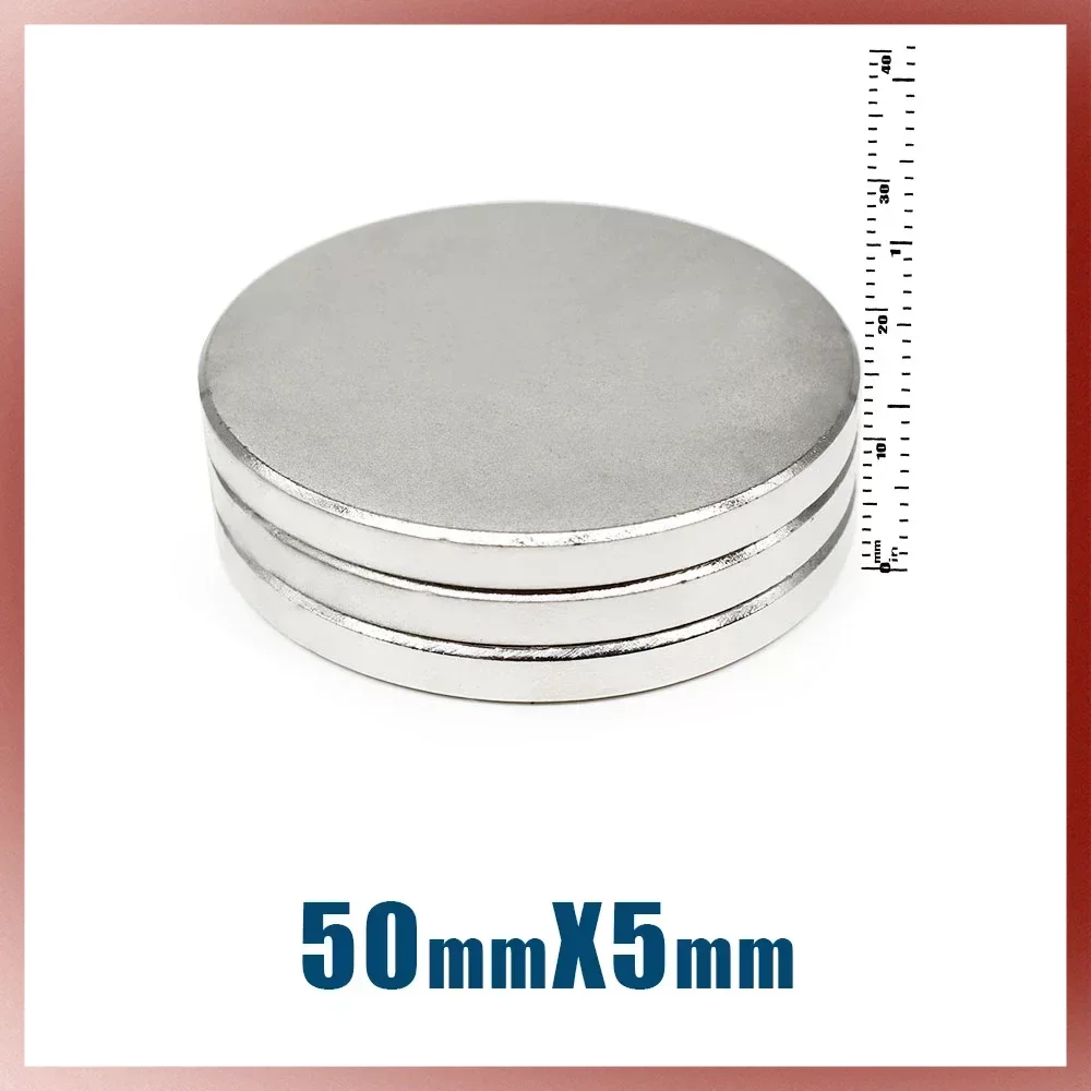 

1/2/5Pcs 50x5mm Big Disc Powerful Strong Neodymium Magnets Magnetic Sheet Bulk Round Fishing Magnets 50*5mm N35 Fridge Magnet