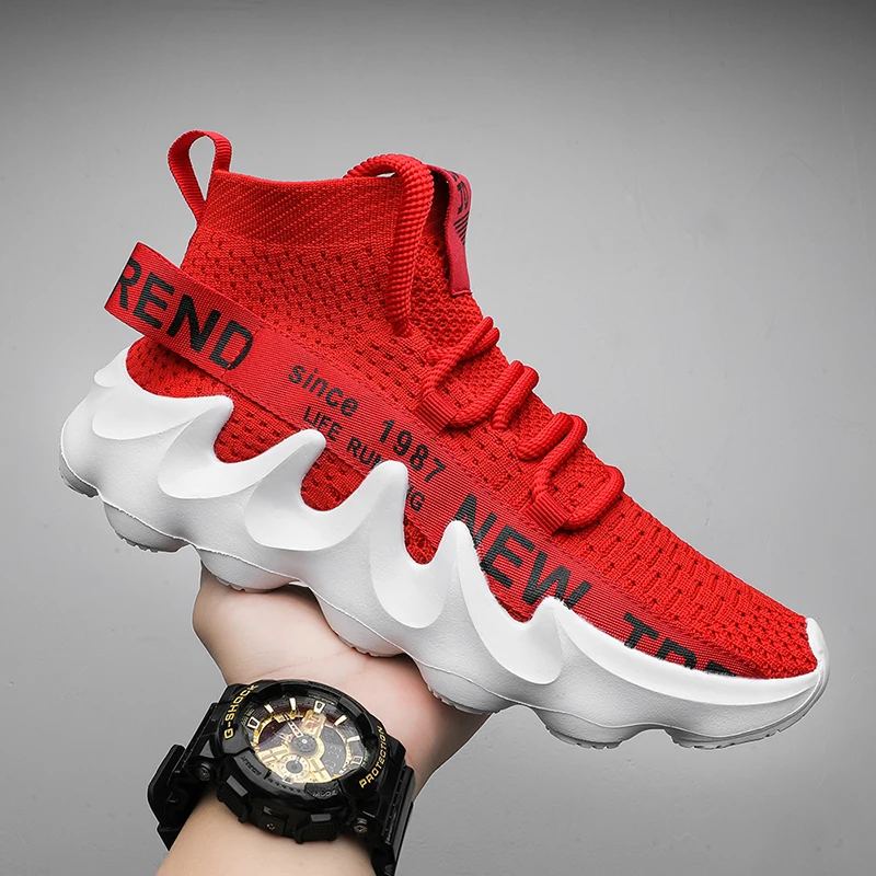 

New Casual Men's Sports Shoes Thick-soled Breathable Socks Women's All-match Outdoor Jogging Couple Non-slip