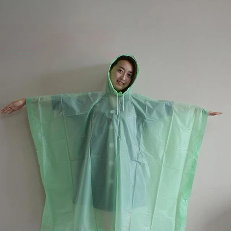 Raincoat Poncho 1Pcs Outdoor Raincoat Hooded Sleeve Waterproof Rain Poncho Motorcycle Rain Cover Camping Hiking Travel Rainwear