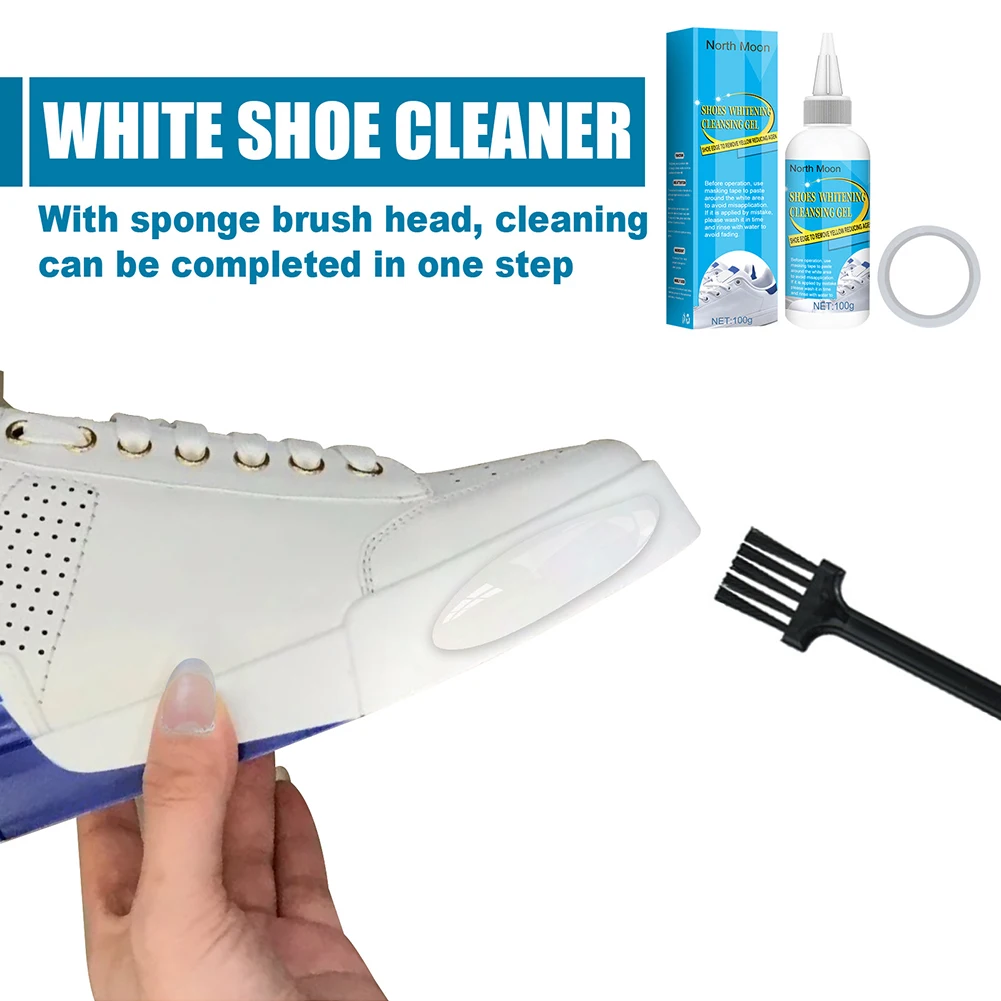 Shoe Cleaner 30/100ml White Shoes Stain Polish Cleaner Gel Sneaker Whiten Cleaning Dirt Remover Set Brush Tape Cleansing Washing Tool