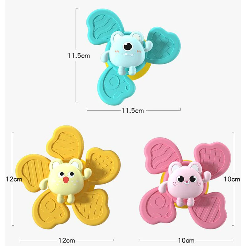 Baby Bath Toys Funny Bathing Sucker Spinner Suction Cup Cartoon Rattles Fidget Educational Toy Montessori Children Boy Girl Gift 6