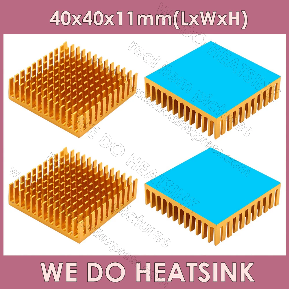 

WE DO HEATSINK 40x40x11mm Without or With Thermal Pad 3D Printer Parts Gold Aluminum Heatsink for CPU GPU Chip LED