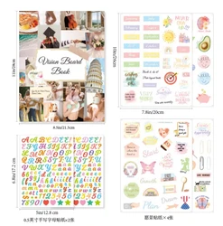 Vision Board Kit: Dream Life Inspiration Stickers and Creative Goal - Setting Supplies (D)