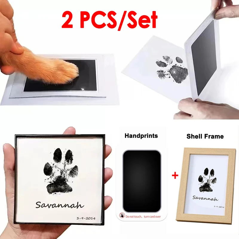 2Pcs Pet And Baby Handprint Ink Set – Safe Non-Toxic DIY Keepsake Kit